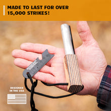Load image into Gallery viewer, Jumbo Magnesium & Ferro Rod Combo + Jumbo Fire Rope - Bushcraft Survival