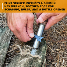 Load image into Gallery viewer, Jumbo Magnesium & Ferro Rod Combo + Jumbo Fire Rope - Bushcraft Survival