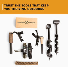 Load image into Gallery viewer, BUSHCRAFT SURVIVAL Fire Starter Tinder Rope and Bellows - Natural Weather Resistant Kindling - Waterproof Emergency Fire Kit for Campfires, Stoves & Fire Pits - Bushcraft Survival