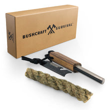 Load image into Gallery viewer, Jumbo Magnesium & Ferro Rod Combo + Jumbo Fire Rope - Bushcraft Survival