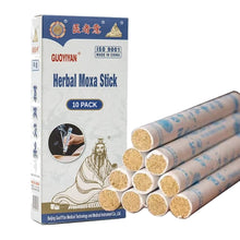 Load image into Gallery viewer, Moxa Sticks for Moxibustion Therapy - 10 Pack - Acupuncture Heat Therapy Rolls for Relaxation, Wellness, Massage, &amp; Traditional Chinese Medicine Use – Long Burning &amp; Portable - 10:1 Extraction Ratio
