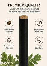 Load image into Gallery viewer, Smokeless Moxa Sticks for Moxibustion Therapy - 5 Pack - Low Smoke Acupuncture Heat Therapy Rolls for Relaxation, Wellness, Massage, &amp; Traditional Chinese Medicine Use – Long Burning &amp; Portable

