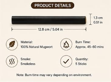 Load image into Gallery viewer, Smokeless Moxa Sticks for Moxibustion Therapy - 5 Pack - Low Smoke Acupuncture Heat Therapy Rolls for Relaxation, Wellness, Massage, &amp; Traditional Chinese Medicine Use – Long Burning &amp; Portable
