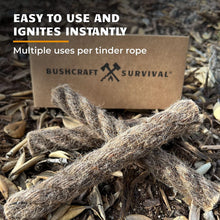 Load image into Gallery viewer, Buschcraft Survival Jumbo Jute Rope - Waterproof Tinder Rope - Camping and Backpacking Fire Starter - Bushcraft Survival
